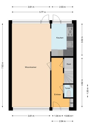 Floorplan - Dronenpark 56, 2411 HD Bodegraven